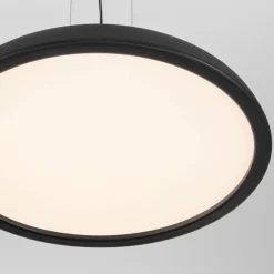 Lampadari Cucina-Selezionato da Mazzolaluce Lampadario disco nero a sospensione led 44w 3000k per sala da pranzo