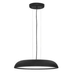 Lampadari Cucina-Selezionato da Mazzolaluce Lampadario disco nero a sospensione led 44w 3000k per sala da pranzo