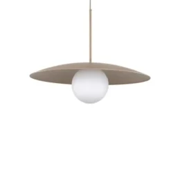 Lampadari Cucina-Selezionato da Mazzolaluce Lampadario disco sabbia 65 cm sfera di vetro per cucina moderna