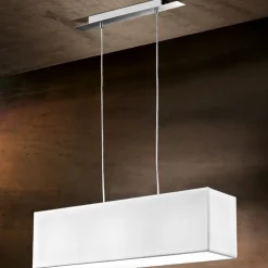 Lampadari Moderni-Perenz Illuminazione Lampadario di tessuto bianco rettangolare para hotel perenz