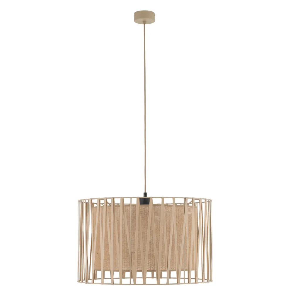 Lampadario Camera Da Letto-Selezionato da Mazzolaluce Lampadario di tessuto 50 cm sabbia cilindro intreccio per camera da letto