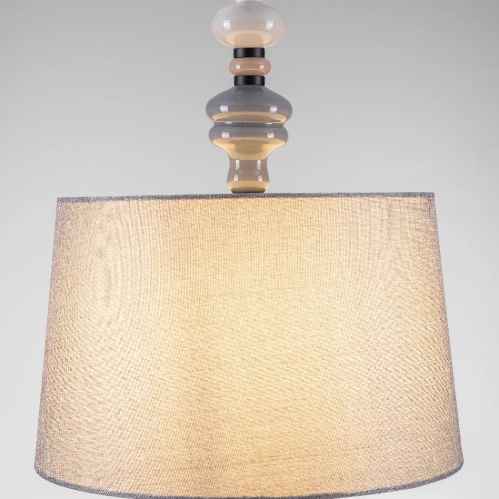 Lampadario Camera Da Letto-Selezionato da Mazzolaluce Lampadario di tessuto per camera da letto ceramica grigio marrone