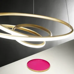 Lampadari Moderni-Gea Luce Lampadario diva sp oro spirale led 39w 3000k