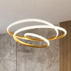 Lampadari Moderni-Gea Luce Lampadario diva s-s oro 80w 3000k per soggiorno moderno