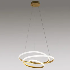 Lampadari Moderni-Gea Luce Lampadario diva s-s oro 80w 3000k per soggiorno moderno