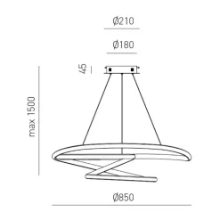 Lampadari Moderni-Gea Luce Lampadario diva s-s- titanio led 80w 3000k moderno