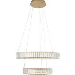 Lampadari Moderni-Selezionato da Mazzolaluce Lampadario di vetro cerchi led per soggiorno contemporaneo