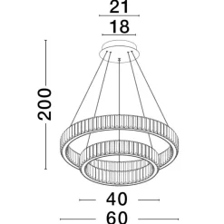 Lampadari Moderni-Selezionato da Mazzolaluce Lampadario di vetro cerchi led per soggiorno contemporaneo
