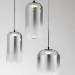 Lampadari Moderni-Selezionato da Mazzolaluce Lampadario di vetro fume moderna per soggiorno led 25w 3000k