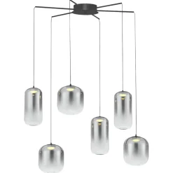 Lampadari Moderni-Selezionato da Mazzolaluce Lampadario di vetro fume moderna per soggiorno led 25w 3000k