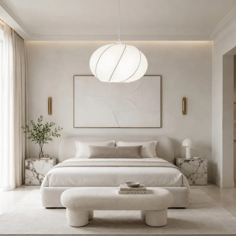 Lampadario Camera Da Letto-Selezionato da Mazzolaluce Lampadario di viscosa sabbia design moderno per camera da letto