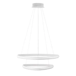 Lampadari Moderni-Selezionato da Mazzolaluce Lampadario doppio cerchio bianco design moderno led dimmerabile