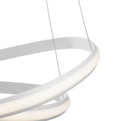 Lampadari Moderni-Selezionato da Mazzolaluce Lampadario doppio cerchio bianco design moderno led dimmerabile