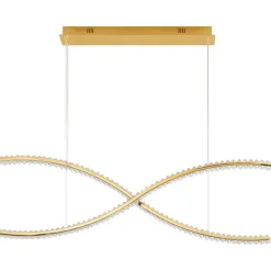 Lampadari Moderni-Selezionato da Mazzolaluce Lampadario dorato con cristalli led 95w 3500k per soggiorno