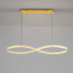 Lampadari Moderni-Selezionato da Mazzolaluce Lampadario dorato con cristalli led 95w 3500k per soggiorno