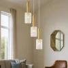 Lampadari Moderni-Selezionato da Mazzolaluce Lampadario dorato 3 luci moderno vetri trasparenti