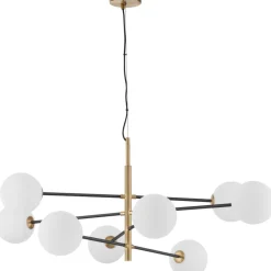 Lampadari Moderni-Selezionato da Mazzolaluce Lampadario dorato moderno nero per soggiorno