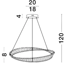 Lampadari Moderni-Selezionato da Mazzolaluce Lampadario elegante cerchio di cristallo per soggiorno