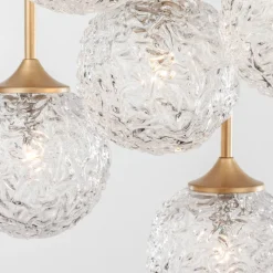 Lampadari Moderni-Selezionato da Mazzolaluce Lampadario elegante pendenti a grappolo oro vetri trasparenti