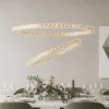 Lampadari Moderni-Selezionato da Mazzolaluce Lampadario elegante per salone doppio anello led 60w 3500k cromato