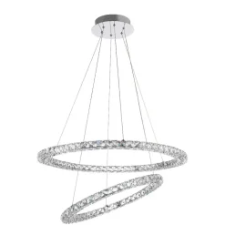 Lampadari Moderni-Selezionato da Mazzolaluce Lampadario elegante per salone doppio anello led 60w 3500k cromato