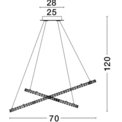 Lampadari Moderni-Selezionato da Mazzolaluce Lampadario elegante per salone doppio anello led 60w 3500k cromato