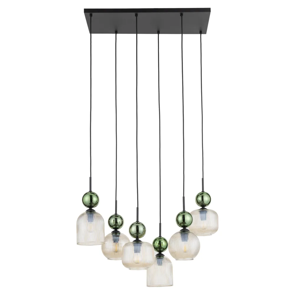 Lampadari Moderni-Selezionato da Mazzolaluce lampadario elegante per soggiorno sfere in vetro verde