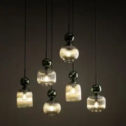 Lampadari Moderni-Selezionato da Mazzolaluce lampadario elegante per soggiorno sfere in vetro verde