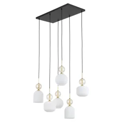 Lampadari Moderni-Selezionato da Mazzolaluce lampadario elegante per soggiorno salotto pendenti in vetro ambra bianco