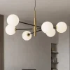 Lampadari Moderni-Selezionato da Mazzolaluce Lampadario elegante per soggiorno nero oro sfere vetro