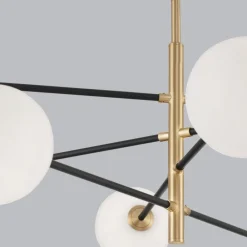 Lampadari Moderni-Selezionato da Mazzolaluce Lampadario elegante per soggiorno nero oro sfere vetro