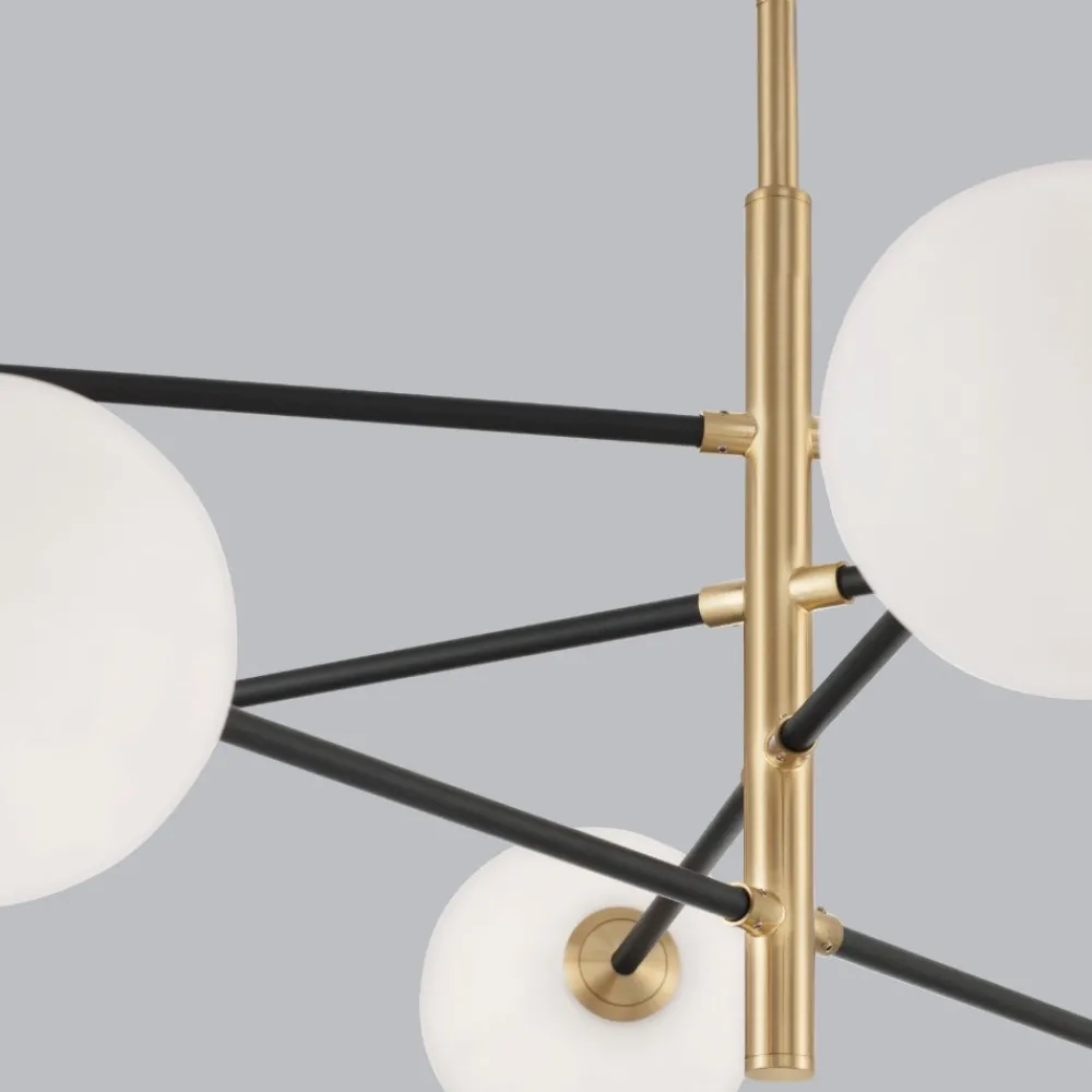 Lampadari Moderni-Selezionato da Mazzolaluce Lampadario elegante per soggiorno nero oro sfere vetro
