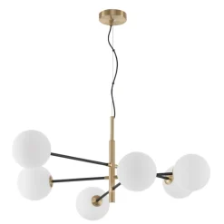 Lampadari Moderni-Selezionato da Mazzolaluce Lampadario elegante per soggiorno nero oro sfere vetro