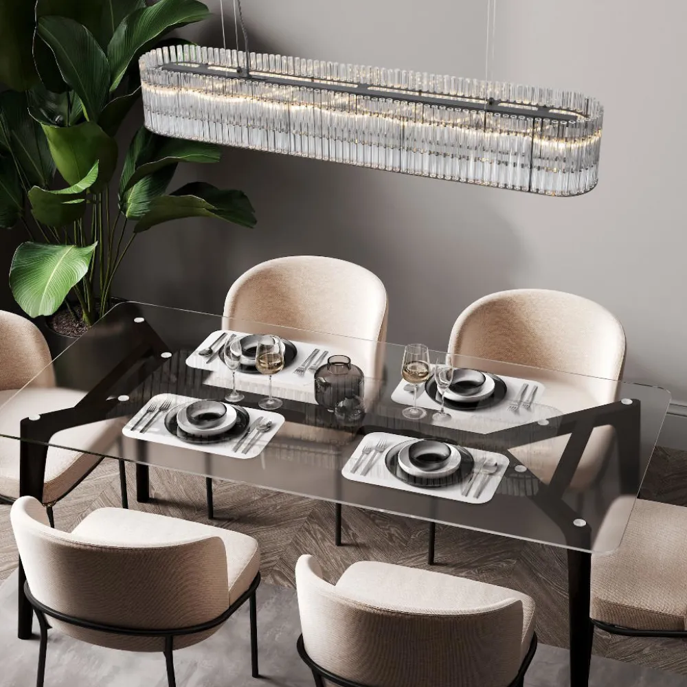 Lampadari Moderni-Selezionato da Mazzolaluce Lampadario elegante per tavolo da pranzo contemporaneo