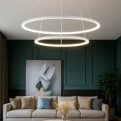 Lampadari Moderni-Gea Luce Lampadario erika s-2 bianco cerchi led 80w 3000k