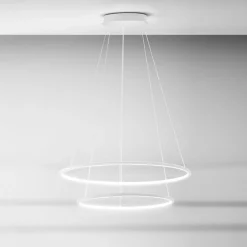 Lampadari Moderni-Gea Luce Lampadario erika s-2 bianco cerchi led 80w 3000k