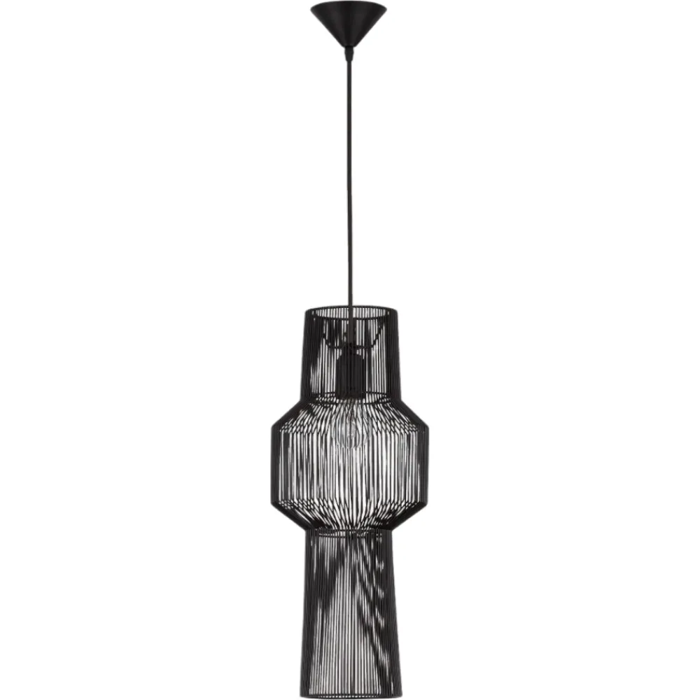 Lampadari Moderni-Selezionato da Mazzolaluce Lampadario fili di tessuto nero design moderno