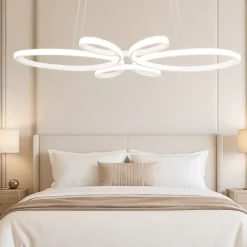 Lampadario Camera Da Letto-Selezionato da Mazzolaluce Lampadario fiocco bianco led 32w 4000k dimmerabile per camera da letto