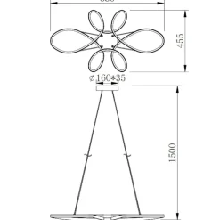 Lampadario Camera Da Letto-Selezionato da Mazzolaluce Lampadario fiocco bianco led 32w 4000k dimmerabile per camera da letto