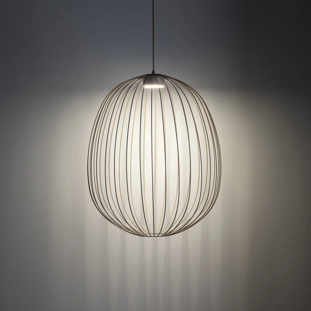Lampadari Moderni-Selezionato da Mazzolaluce Lampadario gabbia di metallo sabbia a sospensione design moderno per soggiorno