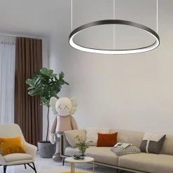 Lampadari Moderni-Ideal Lux Lampadario gemini d061 dali push nero moderno led 48w 3000k