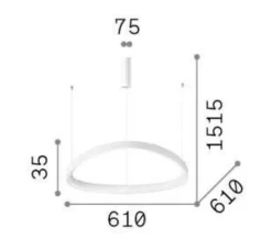 Lampadari Moderni-Ideal Lux Lampadario gemini d061 dali push nero moderno led 48w 3000k