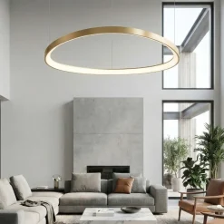 Lampadari Moderni-Ideal Lux Lampadario gemini d061 dali push led 48w 3000k ottone