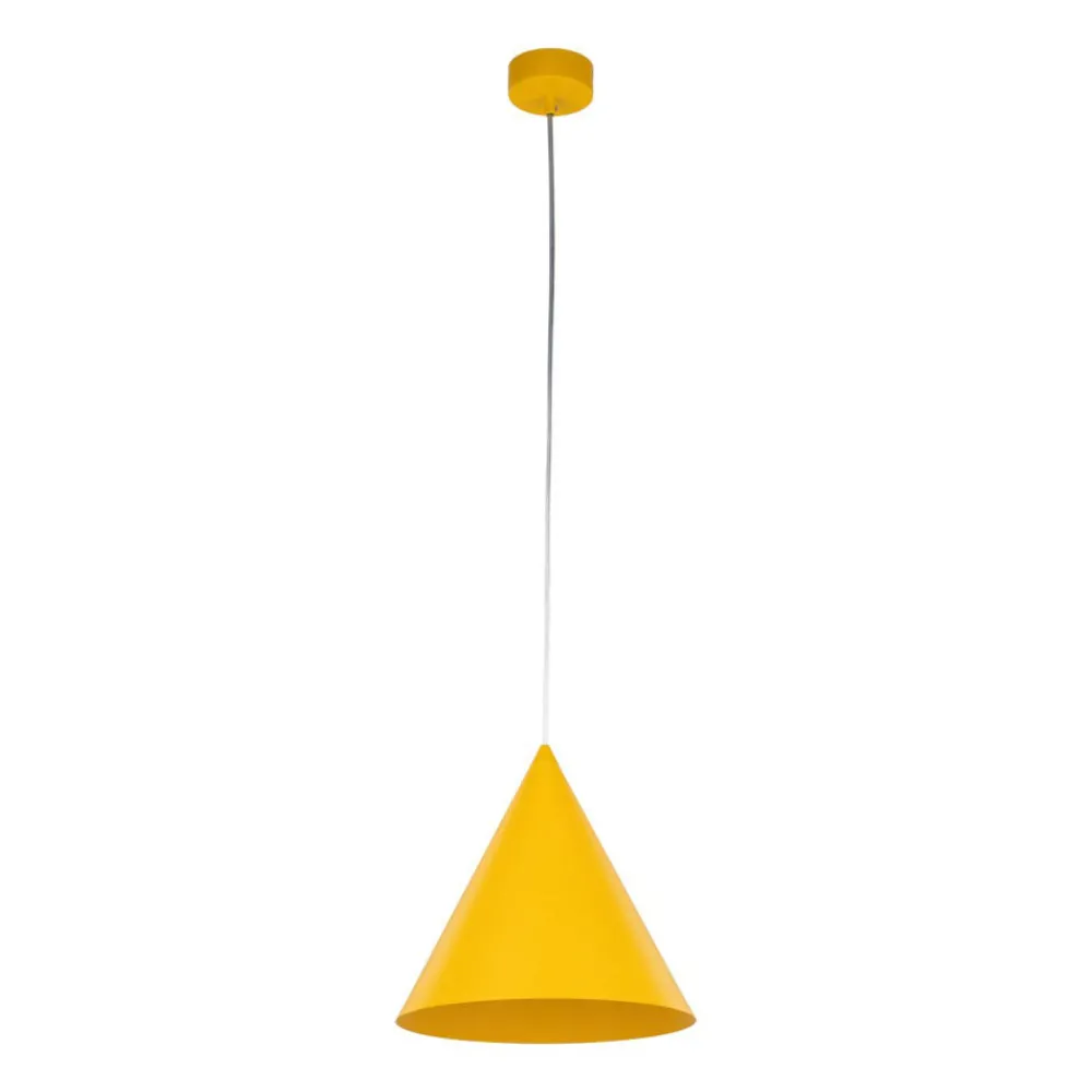 Lampadari Cucina-Selezionato da Mazzolaluce Lampadario giallo cono di metallo 25cm per cucina