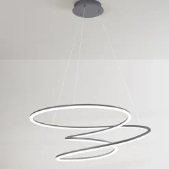 Lampadari Moderni-Perenz Illuminazione Lampadario grigio metalizzato per soggiorno moderno spira perenz