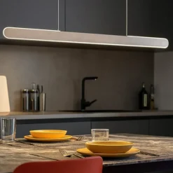 Lampadari Cucina-Selezionato da Mazzolaluce Lampadario grigio orizzontale per cucina led touch dimmerabile