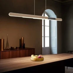 Lampadari Cucina-Selezionato da Mazzolaluce Lampadario grigio orizzontale per cucina led touch dimmerabile