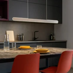 Lampadari Cucina-Selezionato da Mazzolaluce Lampadario grigio orizzontale per cucina led touch dimmerabile