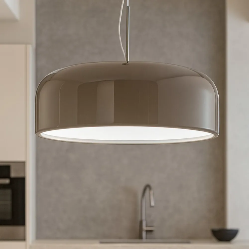 Lampadari Cucina-Perenz Illuminazione Lampadario grigio tortora led 30w cct per cucina perenz velia
