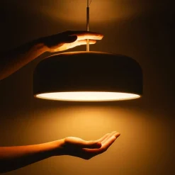 Lampadari Cucina-Perenz Illuminazione Lampadario grigio tortora led 30w cct per cucina perenz velia
